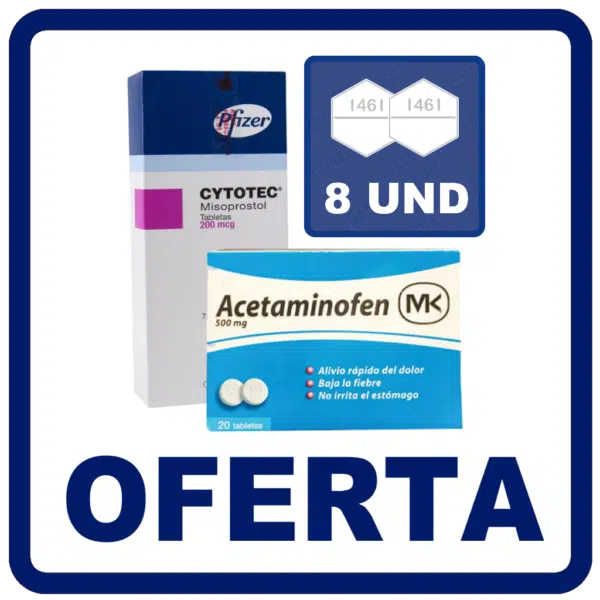 Oferta 8 Cytotec 200 Mcg + Acetaminofen Guatemala
